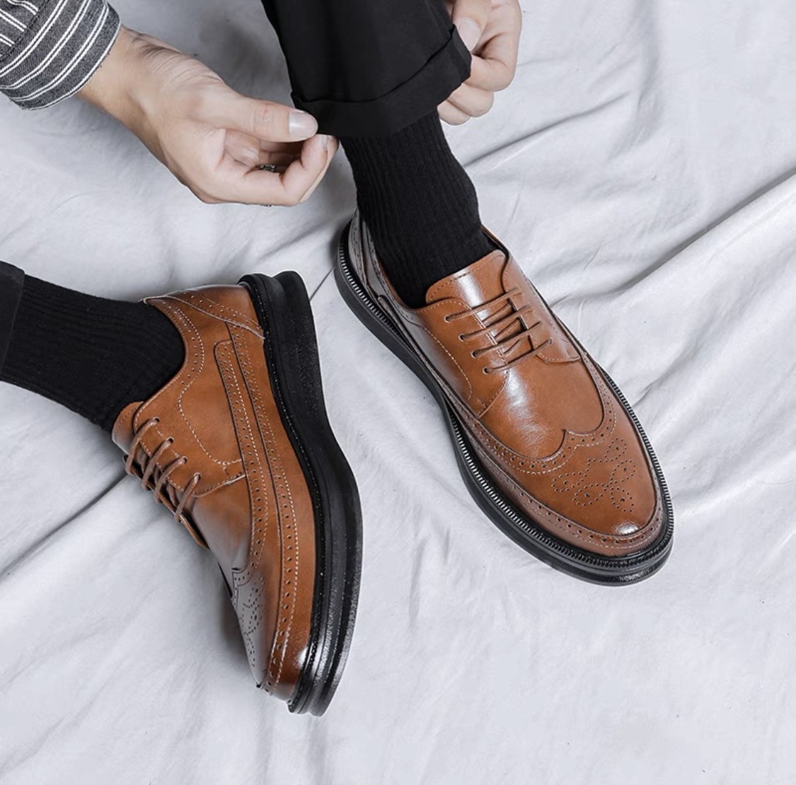 Giày Tây Nam, Giày Tây Cột Dây - Derby AE Brown - Thoải Mái Phong Cách Lịch Lãm - BRC052112