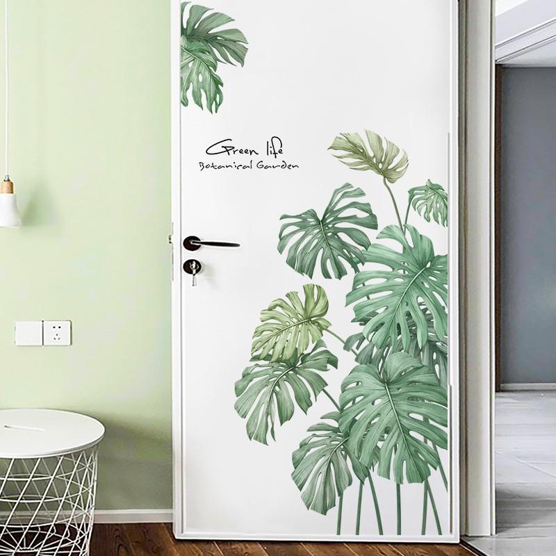 DECAL DÁN TƯỜNG PHONG CÁCH HÀN QUỐC NHIỆT ĐỚI lá xanh