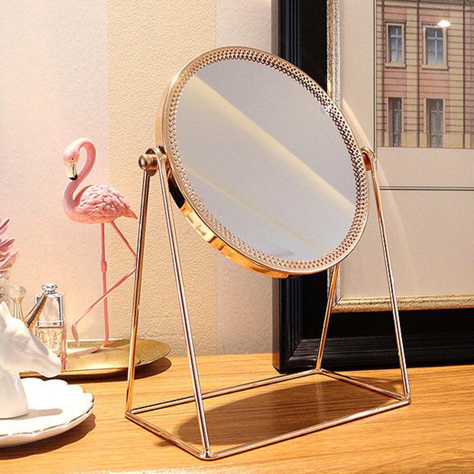 Metal Makeup Mirror Desk Vanity Mirror Cosmetic Mirror for Washrooms Living Rooms and More