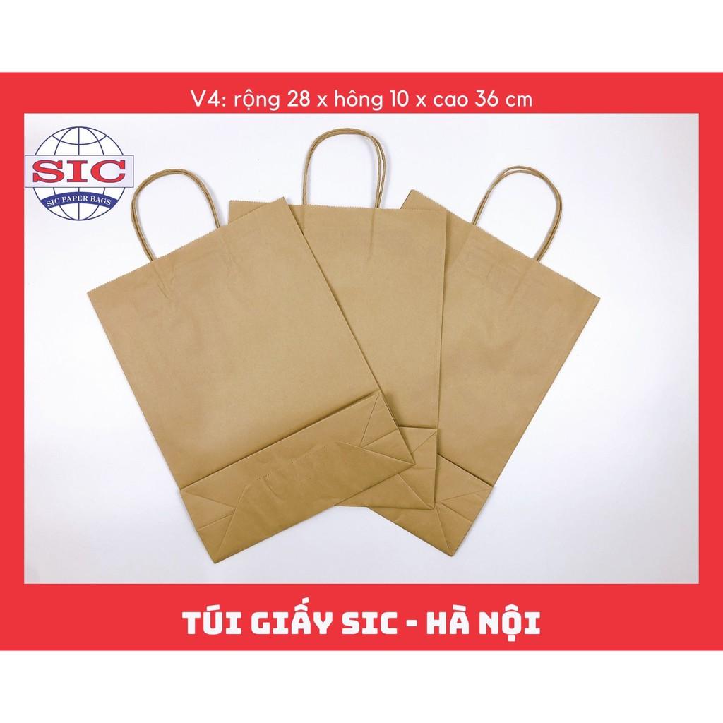 100 CHIẾC TÚI GIẤY KRAFT V4: 28x10x36 CÓ QUAI