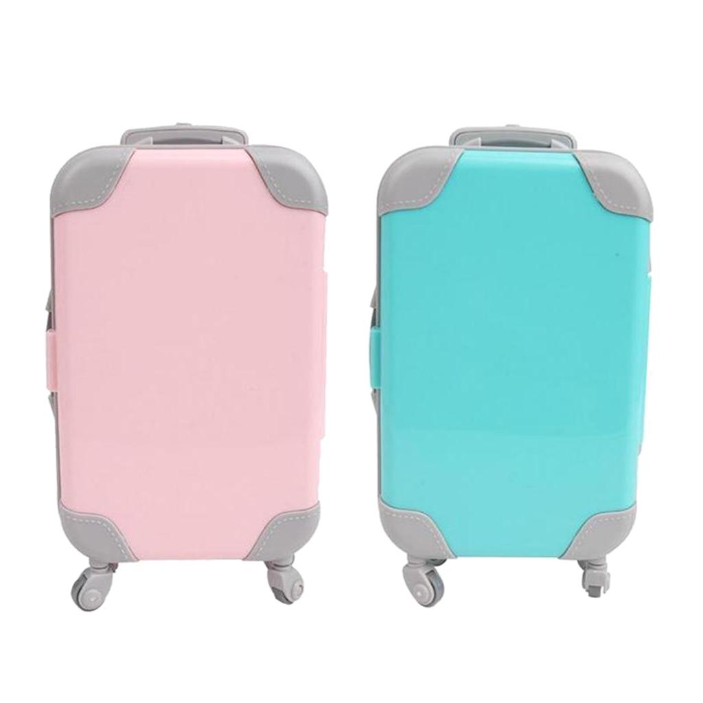 2x Cute Doll Suitcase Travel Luggage Case Simulation fit for 18 inch Dolls