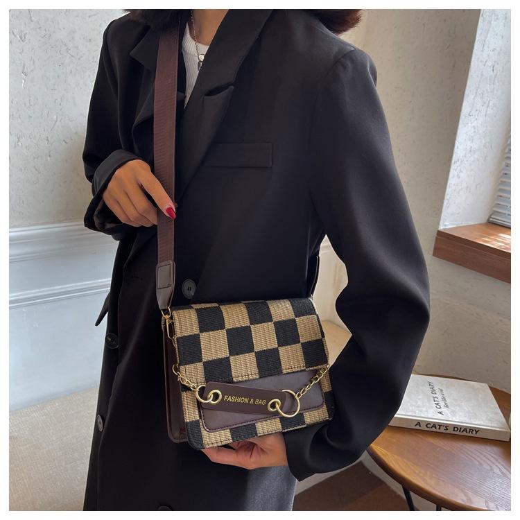 Túi đeo chéo nữ đẹp kẻ caro dây đeo bản to phong cách năng động thời trang hàn Quốc