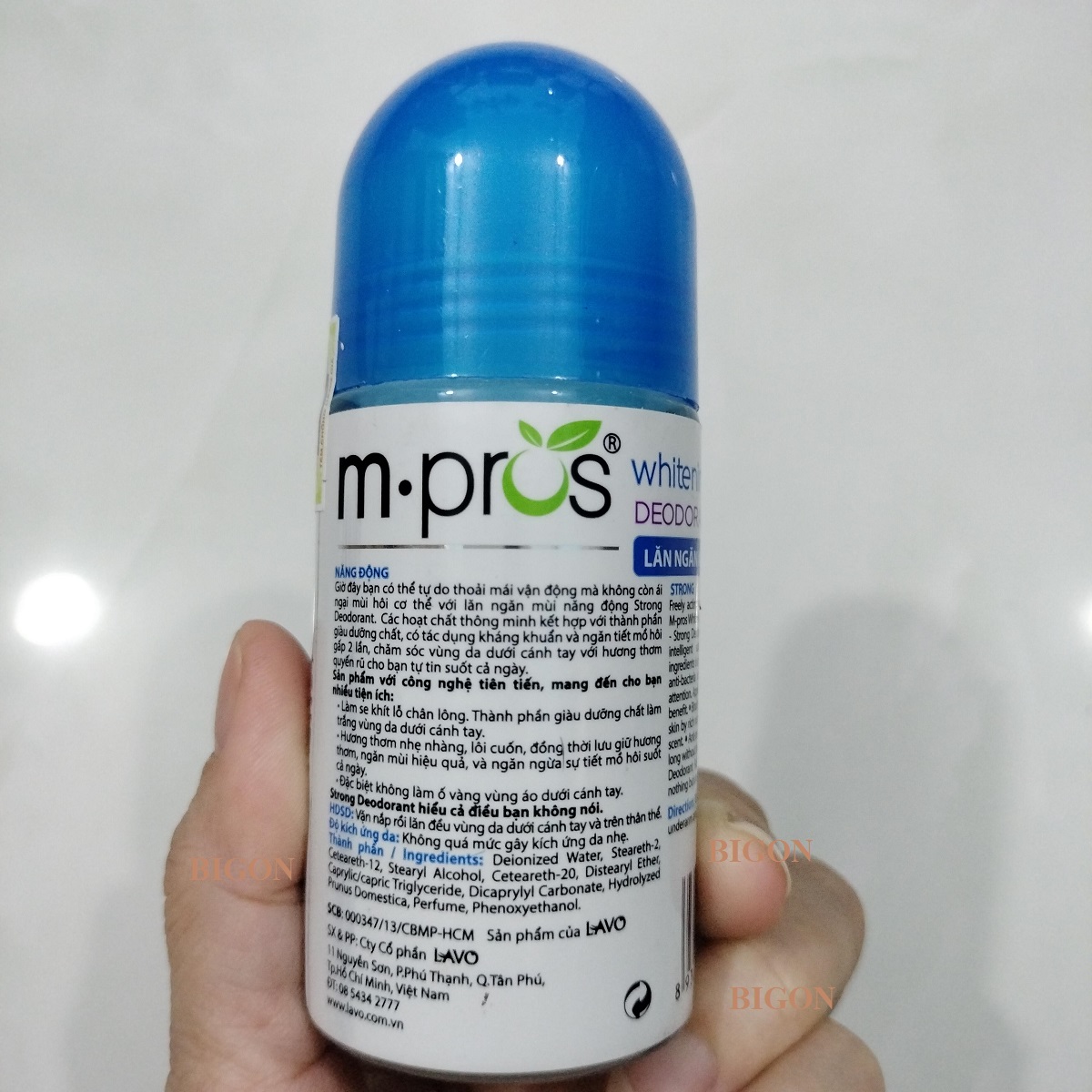 Lăn Khử Mùi M.Pros 60ml - Trắng Mịn - Năng Động - Khử Mùi Hiệu Quả