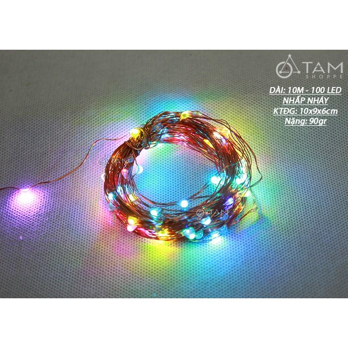 Dây đèn Led đom đóm nhiều màu chớp nháy điện trực tiếp 10m L-FAIRY-01