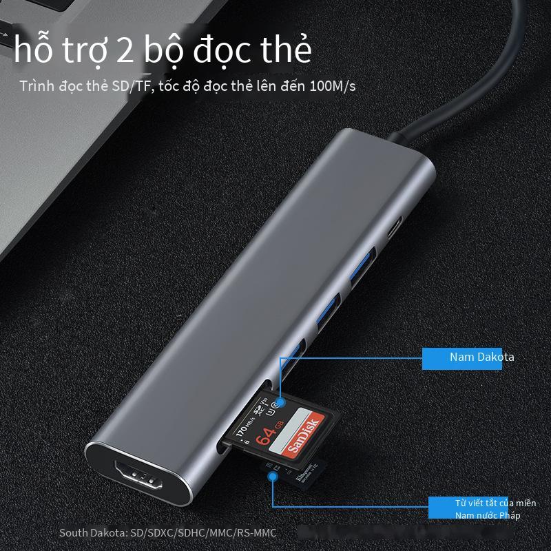 Khuyến mại đế cắm mở rộng bảy trong một loại c USB3.0PD sạc Đế cắm đa giao diện máy tính xách tay HDMI 4K HD