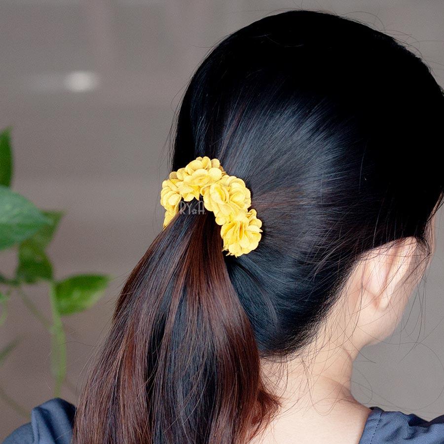 Kẹp tóc quặp tròn hoa vải lụa RYA 71357