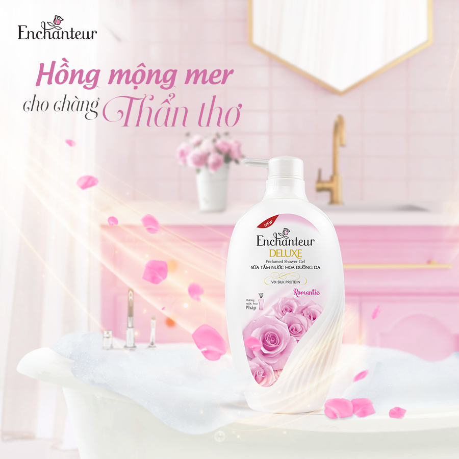 Sữa tắm nước hoa dưỡng da Enchanteur Romantic lãng mạn nhẹ nhàng mịn màng quyến rũ 650gr