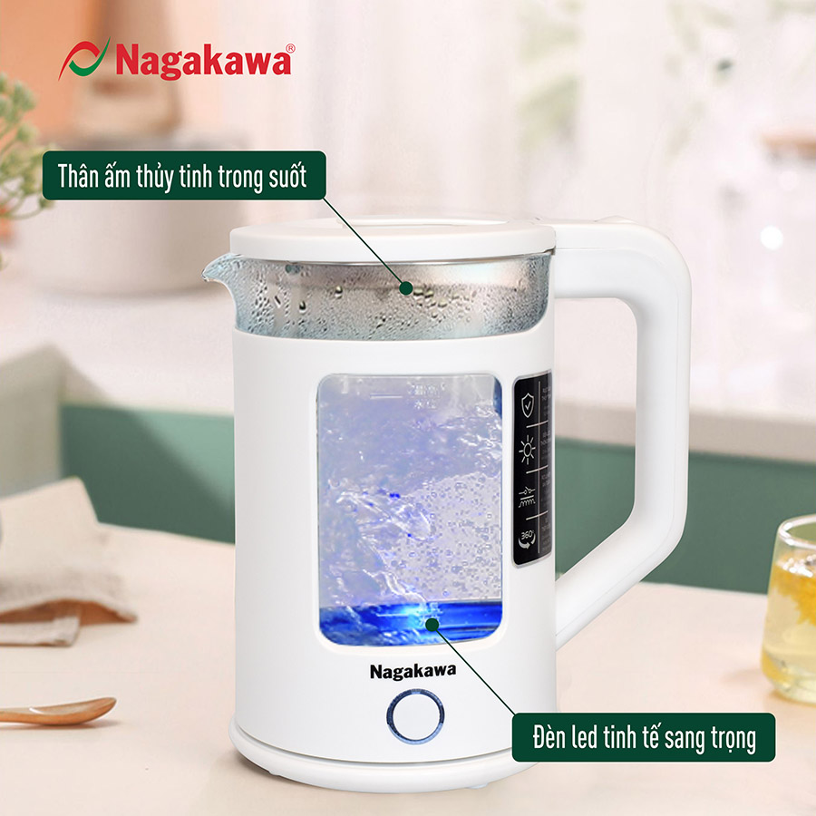 Ấm siêu tốc thủy tinh Nagakawa NAG0318 - Hàng chính hãng