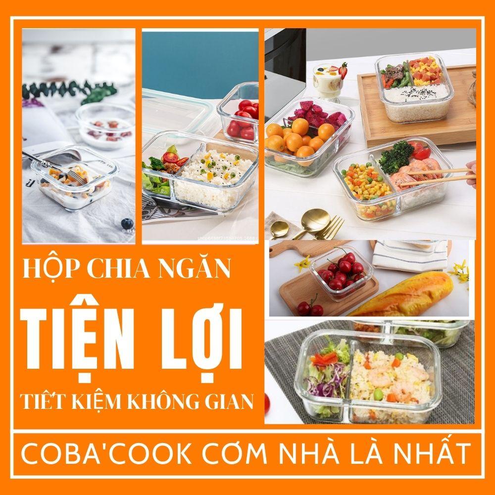 Hộp Đựng Cơm Giữ Nhiệt Hộp Đựng Cơm Thủy Tinh COBA'COOK Kèm Túi Giữ Nhiệt - CCL6NR42BB