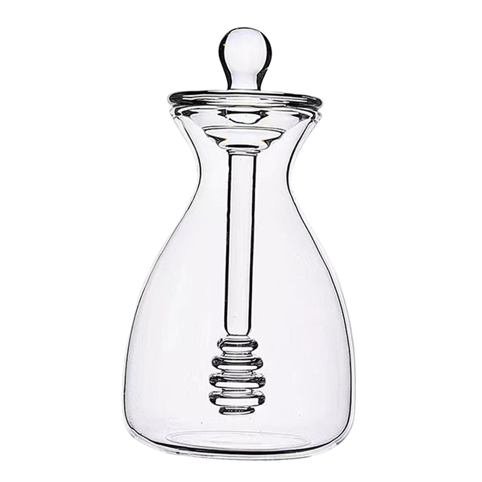 Glass Honey Pot Dispenser Clear Honey Bee Pot for Home Wedding Party Kitchen