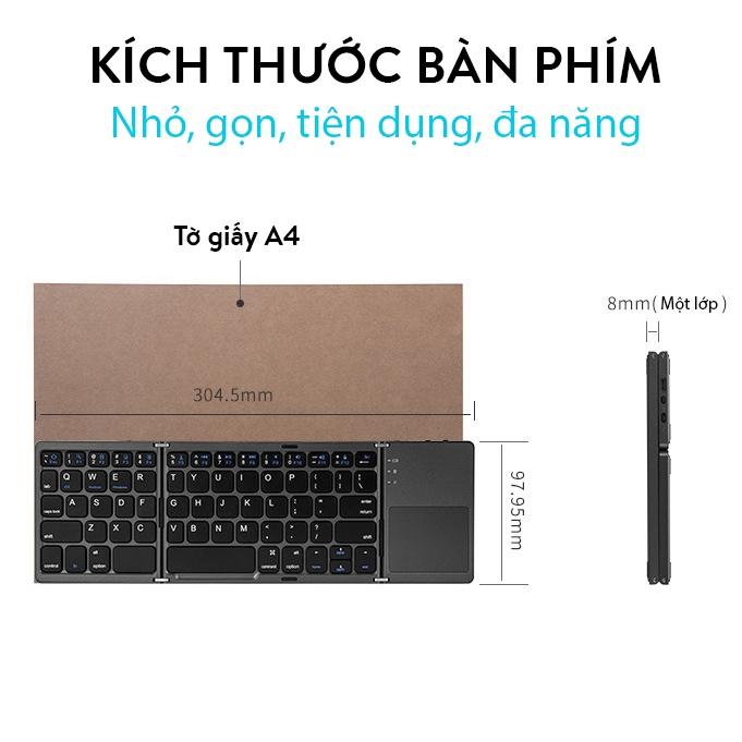 Hình ảnh Bàn phím bluetooth Coputa bàn phím không dây kết nối điện thoại laptop máy tính bảng mini gập gọn B033