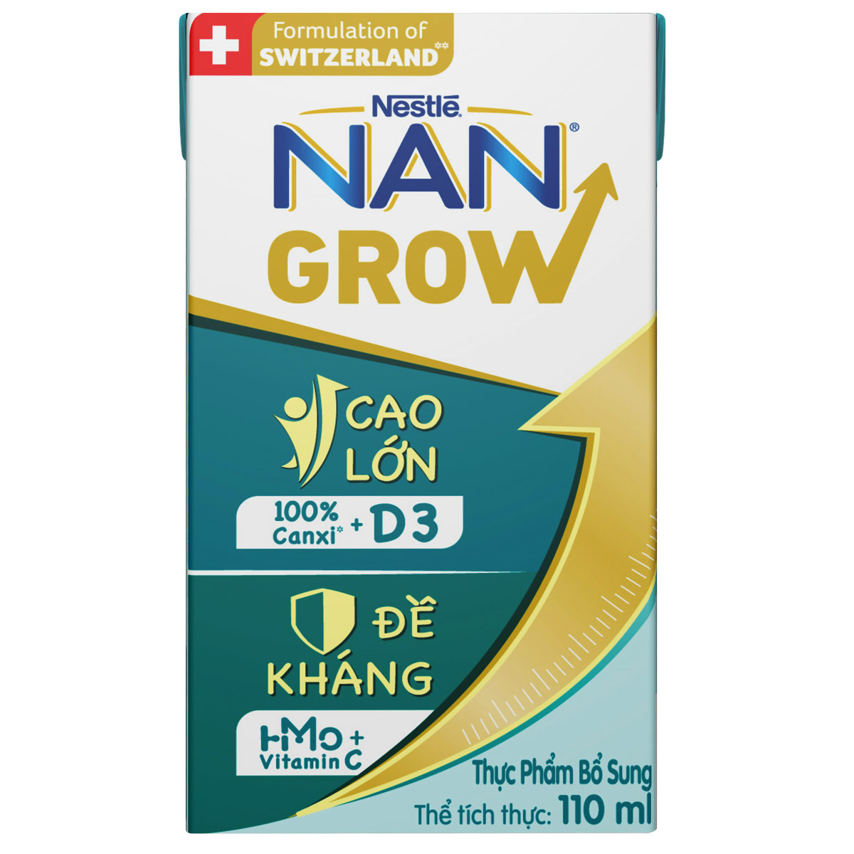 Thùng sữa bột pha sẵn Thực phẩm bổ sung Nestlé NANGROW 9(4x110ml) sữa mát công thức từ Thụy Sĩ với 100% Canxi giúp bé cao lớn vượt trội dành cho bé từ 1 tuổi