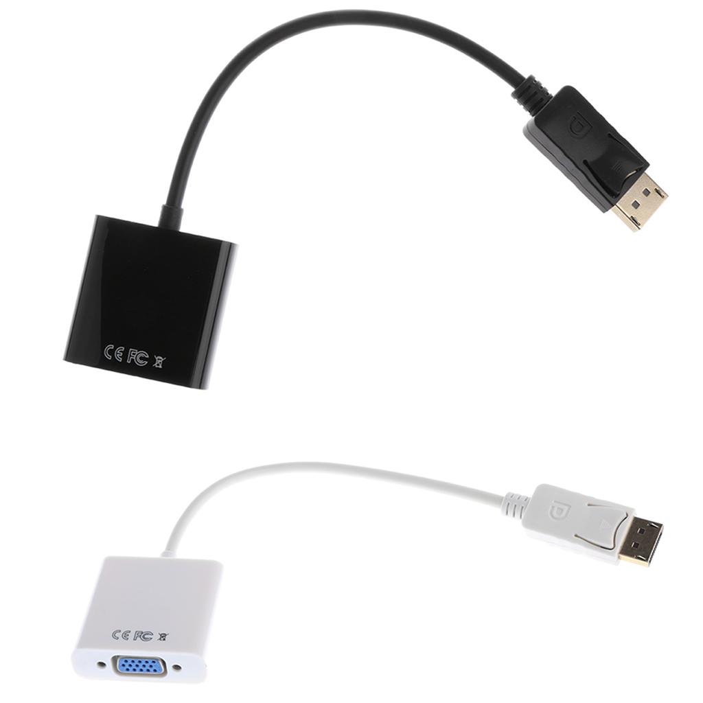 DP To VGA1080P DisplayPort DP To VGA Male To Female Adapter Converter White