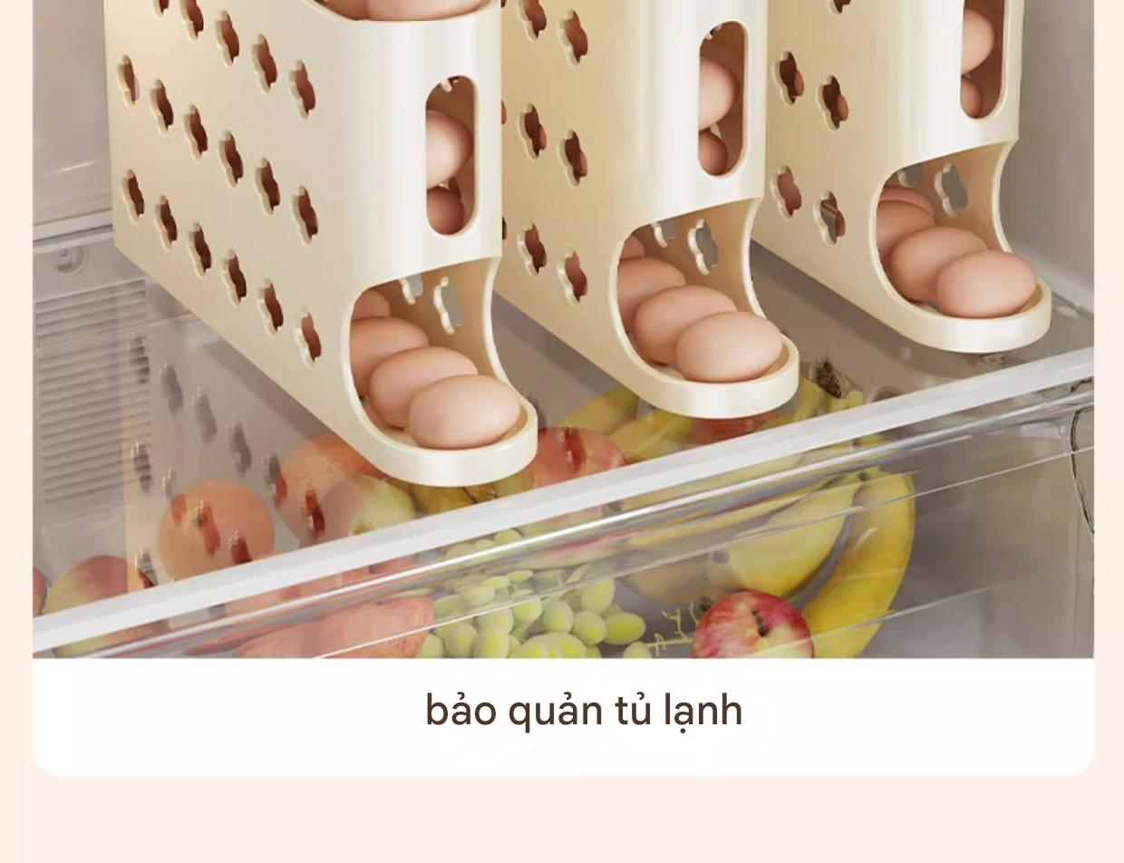 Hộp đựng trứng lăn thông minh – Kệ để trứng chuyên dụng cho cửa tủ lạnh, hộp bảo quản trứng tiện lợi, giúp sắp xếp gọn gàng, giữ trứng tươi lâu