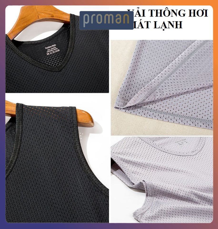 Áo Ba Lỗ Nam Thông Hơi lưới thể thao, tập gym, mặc ở nhà cực mát lạnh A3L01 - PROMAN