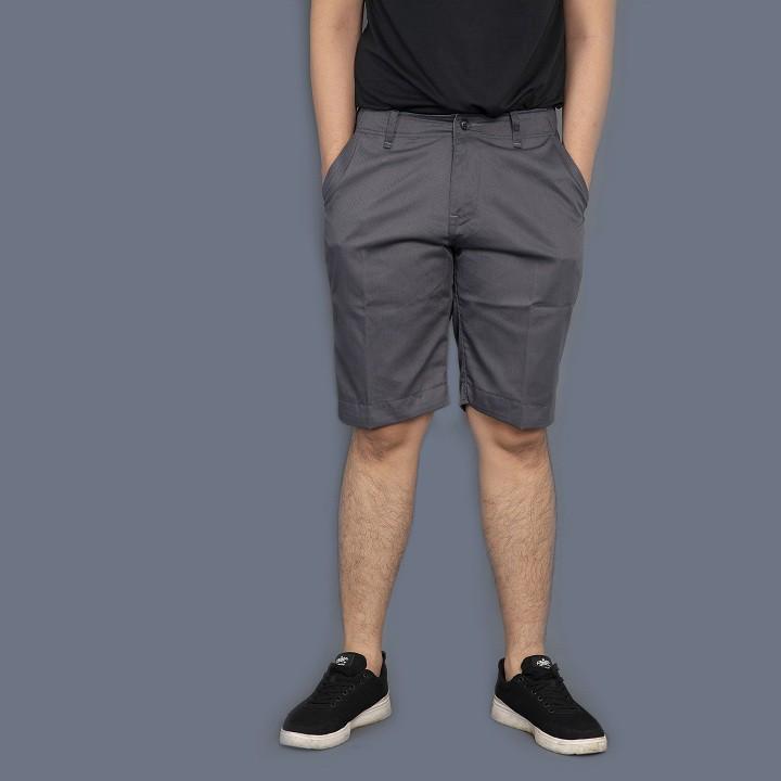 Quần short kaki nam màu trơn quần kaki nam cao cấp ba màu đen xám và xanh