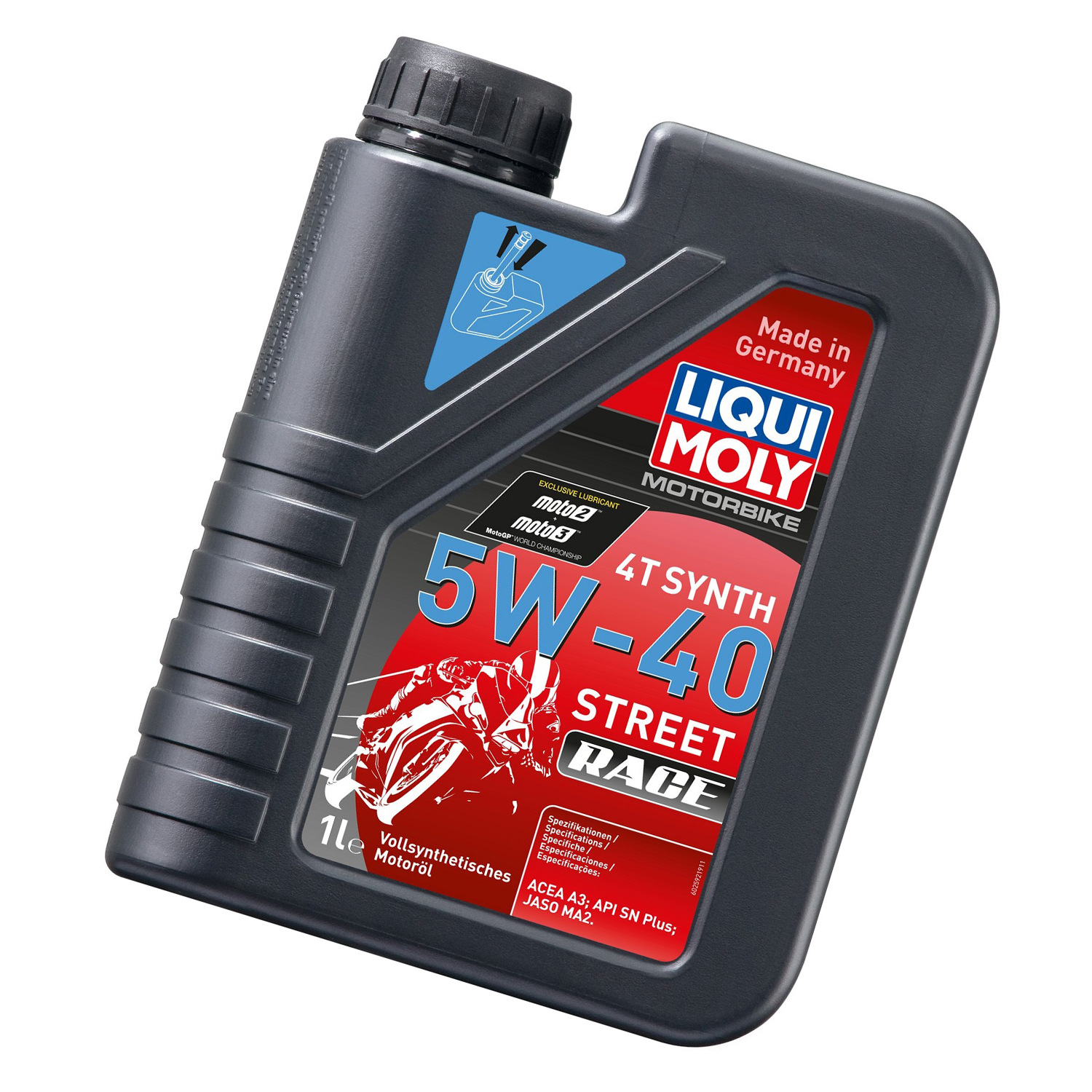 Dầu nhớt tổng hợp động cơ cho xe số, xe máy phân khối lớn, xe côn tay Liqui Moly 5W40 Race 2592 1lít - Phù hợp cho xe chạy xa, chạy phượt, leo dốc giúp máy bốc, chạy êm xe mát máy