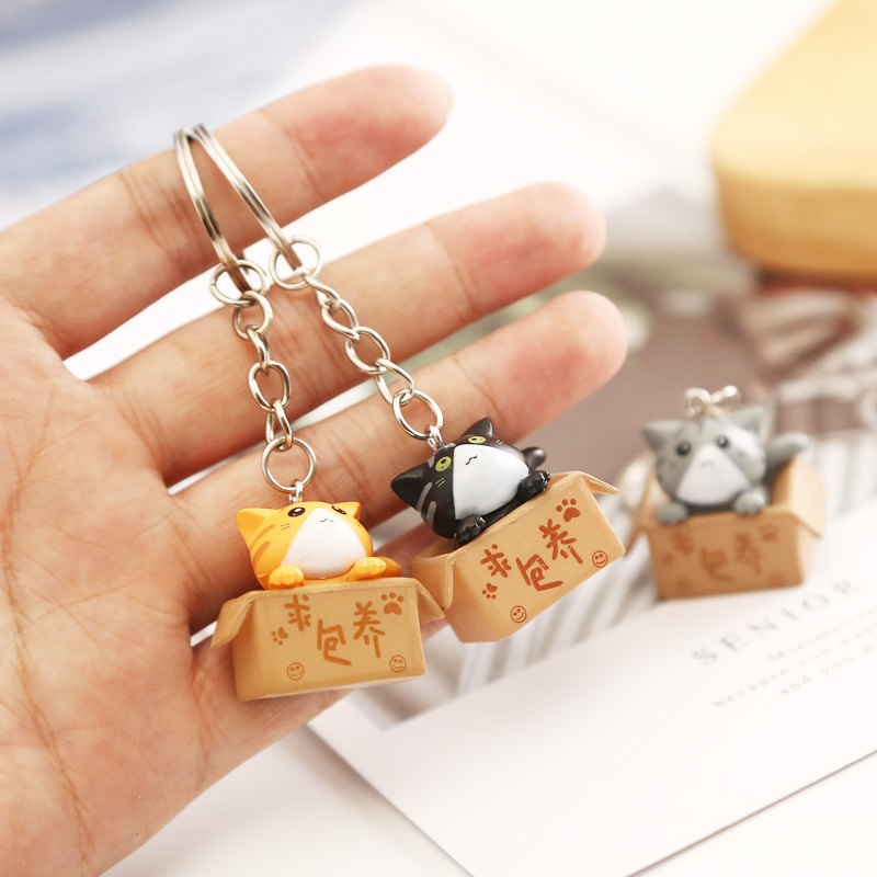 Móc Khóa Mèo Con Trong Hộp 3x2.5cm PaKaSa