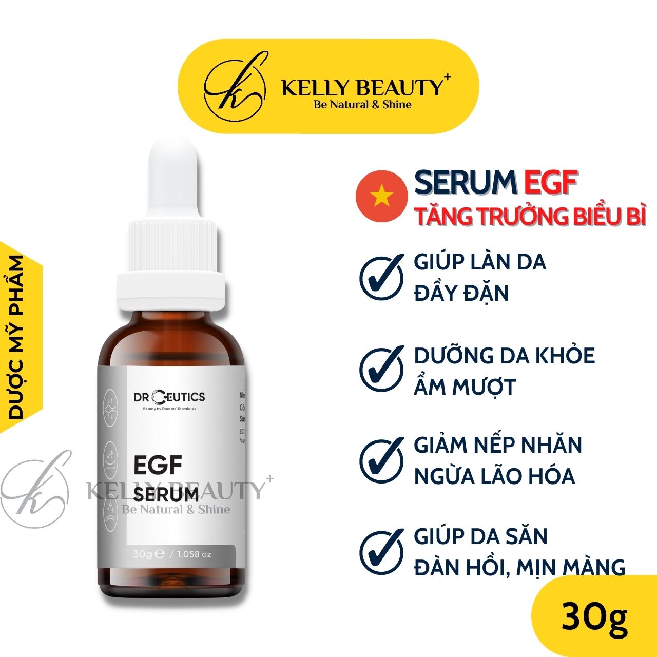 Serum EGF Drceutics - Phục Hồi, Trẻ Hóa Da; Giúp Da Căng Bóng, Mịn Màng; Mờ Nếp Nhăn