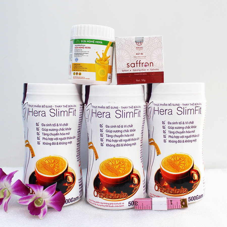 Combo 3 hộp Sữa giảm cân Hera Slimfit 500gr - Giảm 3-7Kg/ 1 Liệu trình