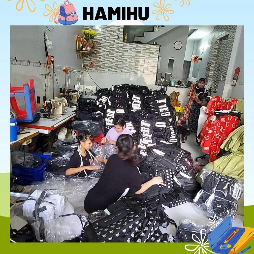 Balo thời trang, balo đi học, balo Hàn Quốc Unisex Hamihu store HM7Đ màu đen