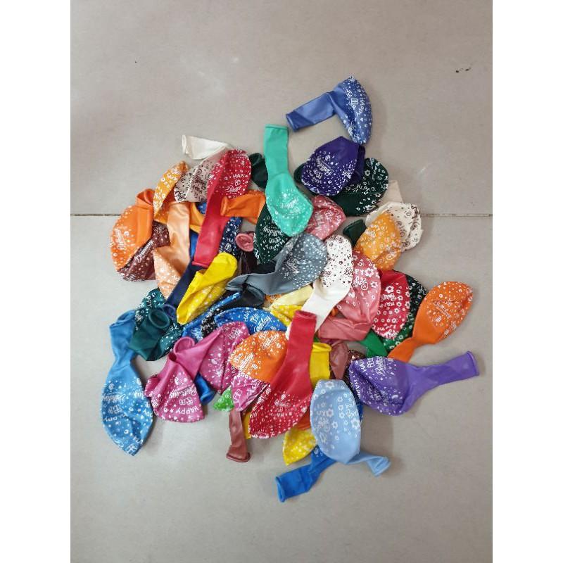 50 cái Bong Bóng in chữ HPBD Đủ Màu