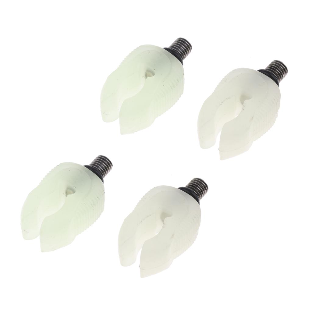 4pcs Fluorescent Fishing Rod Rest Butt Rest Head Luminous Gripper Grips L