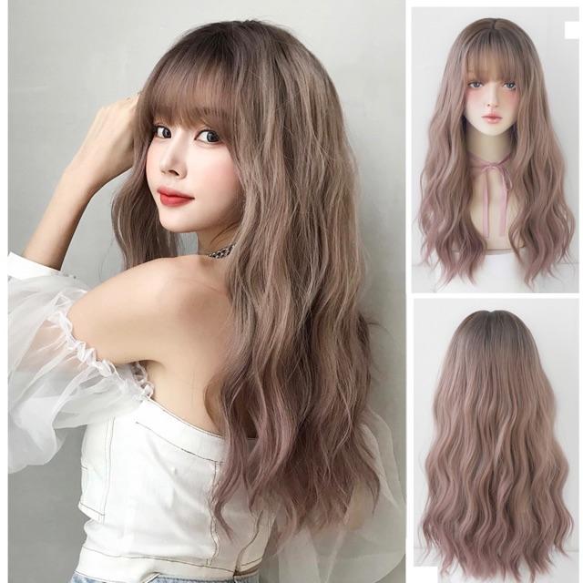 TÓC GIẢ NỮ NGUYÊN ĐẦU SÓNG XÙ ĐỦ ĐỘ DÀI TẶNG LƯỚI TRÙM TÓC