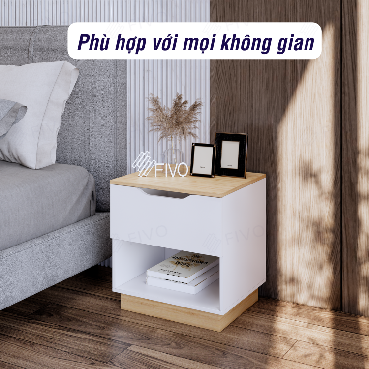 Tủ Đầu Giường Mini Hộc Tủ Có Ray Kéo Cao Cấp Thiết Kế Hiện Đại FIVO FT18 Phù Hợp Với Mọi Không Gian Phòng Ngủ