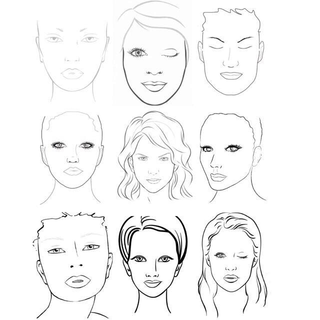 giấy face chart tập makeup