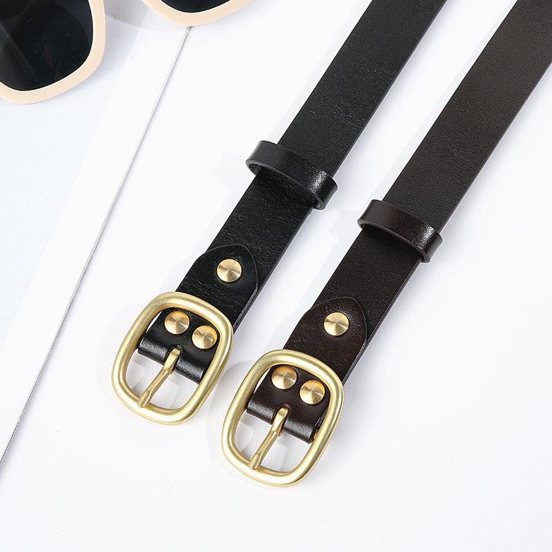 Đồng Nguyên Chất Pin Khóa Nữ Đầu Dây Da Dây Da Nữ Đa Năng Thời Trang Dây Da