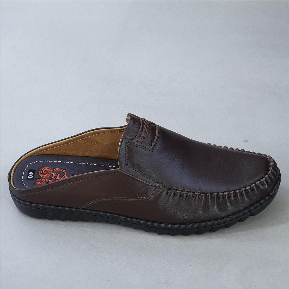 Dép Bít Mũi Nam Da Bò Thật TiTi ĐÔ Cao Cấp GSB2044