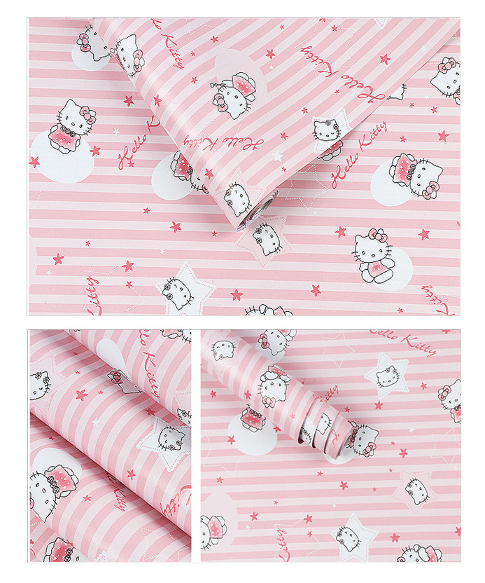 GIẤY DÁN TƯỜNG KHỔ 45CM X 10M KITTY MÀU LỢT