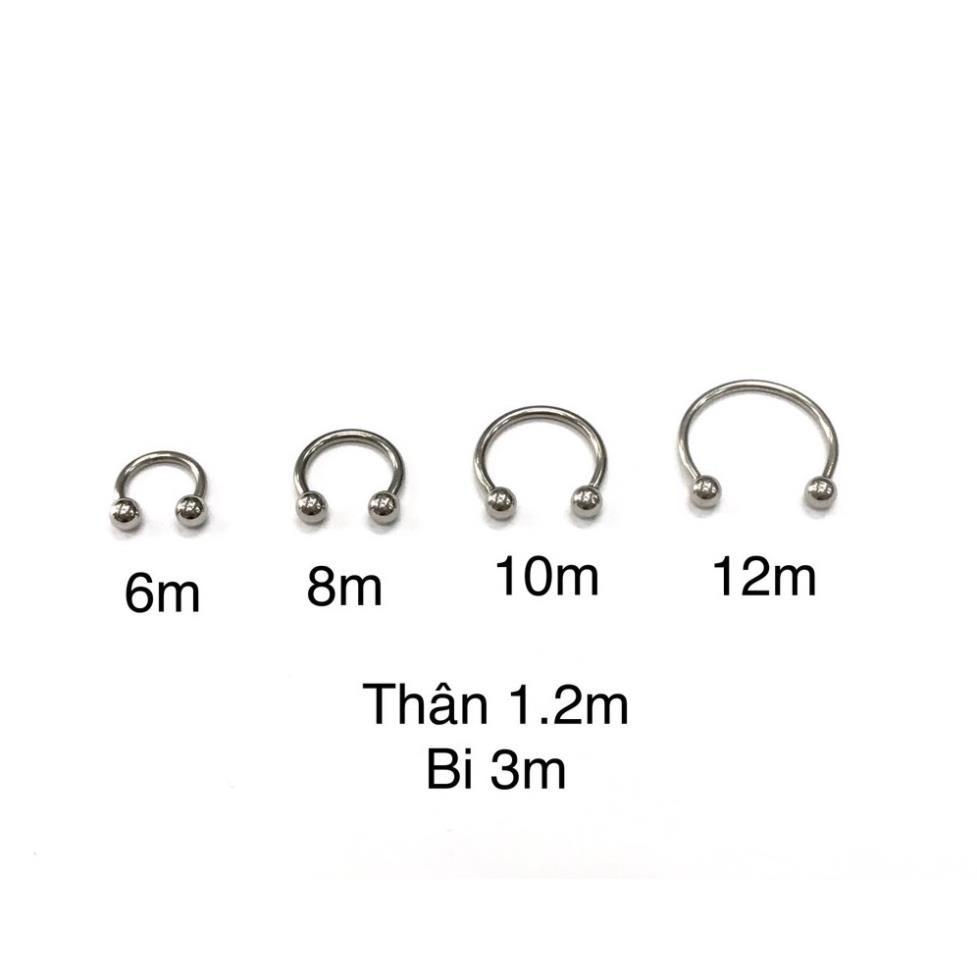 Khuyên chữ U đủ size/ Khuyên xỏ cơ bản