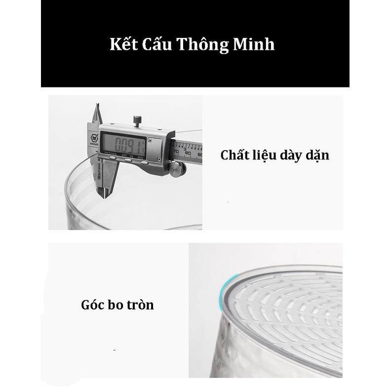 Lồng Bàn Việt Nhật, Hộp Đựng Thức Ăn 5 Tầng Có Thể Tháo Ra, Khay Đậy Thực Phẩm Giữ Nhiệt Trong Suốt - Hàng Cao Cấp