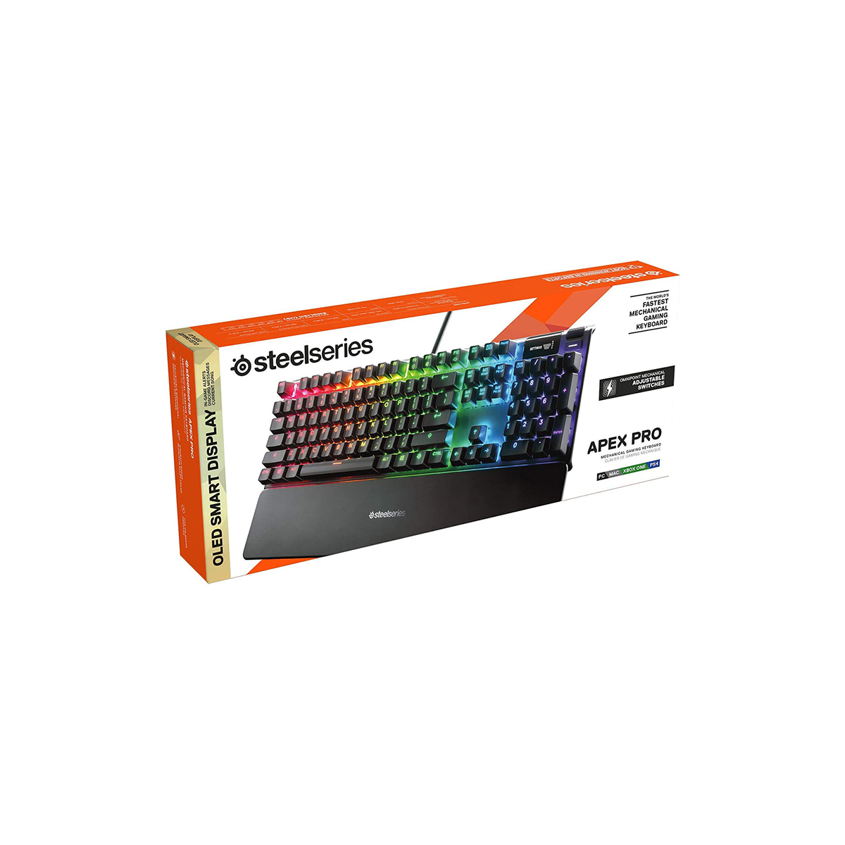 Bàn phím gaming có dây kê tay SteelSeries Apex Pro màu đen, Led RGB, 100 triệu clicks, màn hình Oled, app tùy chỉnh, Hàng chính hãng, Bảo hành 12 tháng