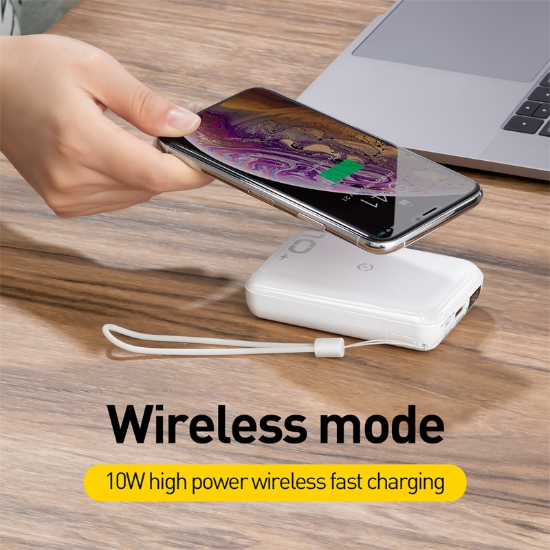 Pin dự phòng tích hợp sạc nhanh không dây 10.000 mAh  Mini S (10W Wireless, 18W PD/ Quick Charge 3.0) Baseus - Hàng chính hãng