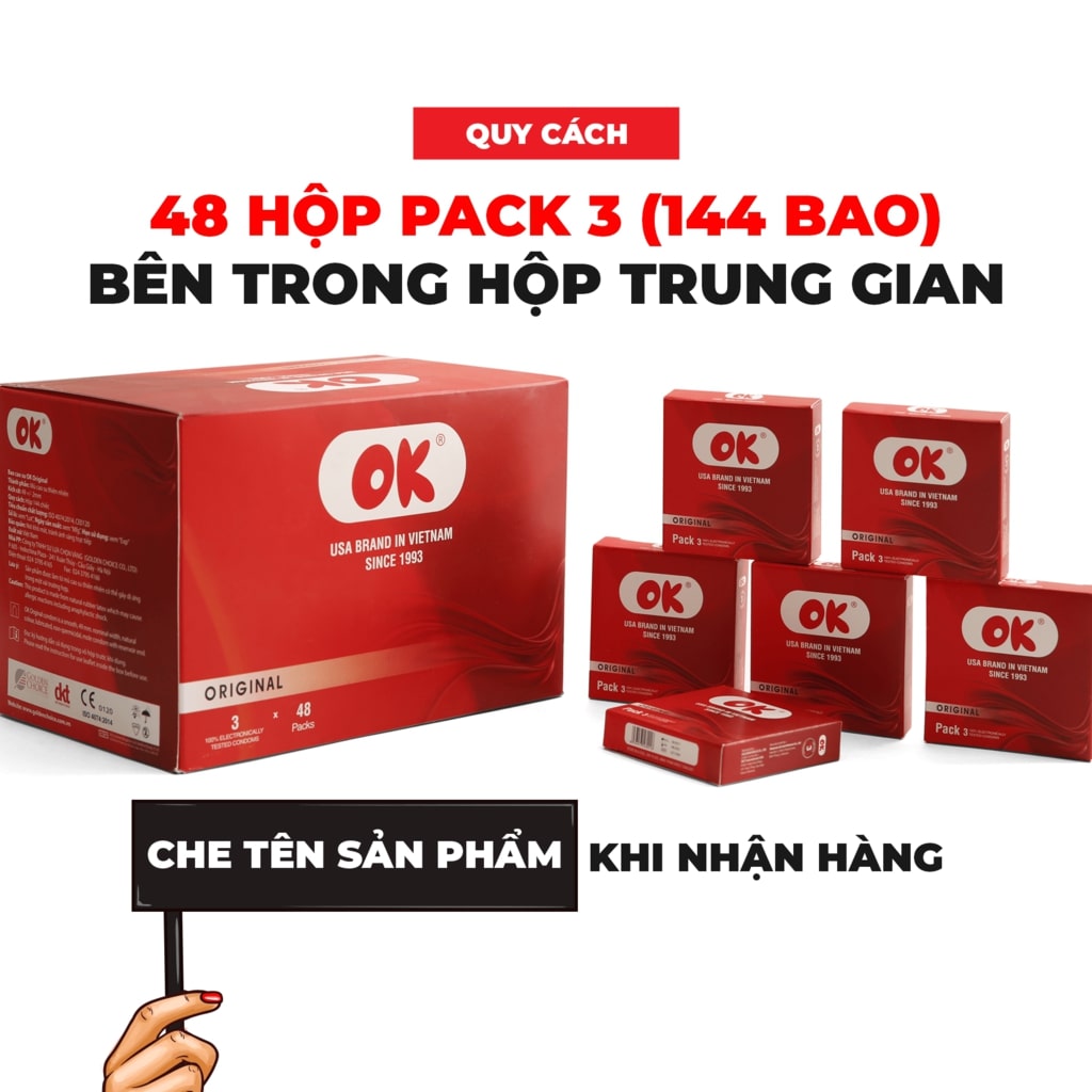 Bao cao su OK không mùi original – hộp 144 cái