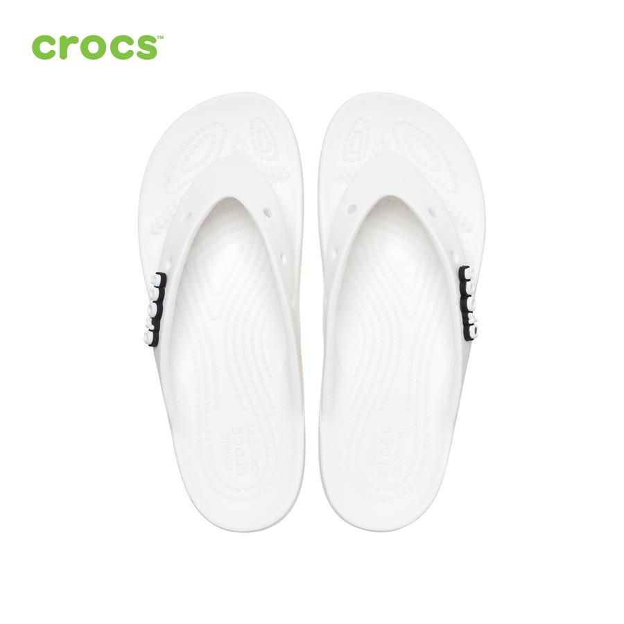 Dép xỏ ngón nữ Crocs FW Classic Flip Platform W White - 207714-100