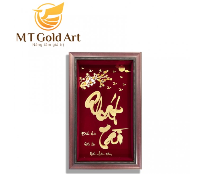 Hình ảnh Tranh chữ Phát Tài dát vàng 24k(35x55cm) MT Gold Art- Hàng chính hãng, trang trí nhà cửa, phòng làm việc, quà tặng sếp, đối tác, khách hàng, tân gia, khai trương 