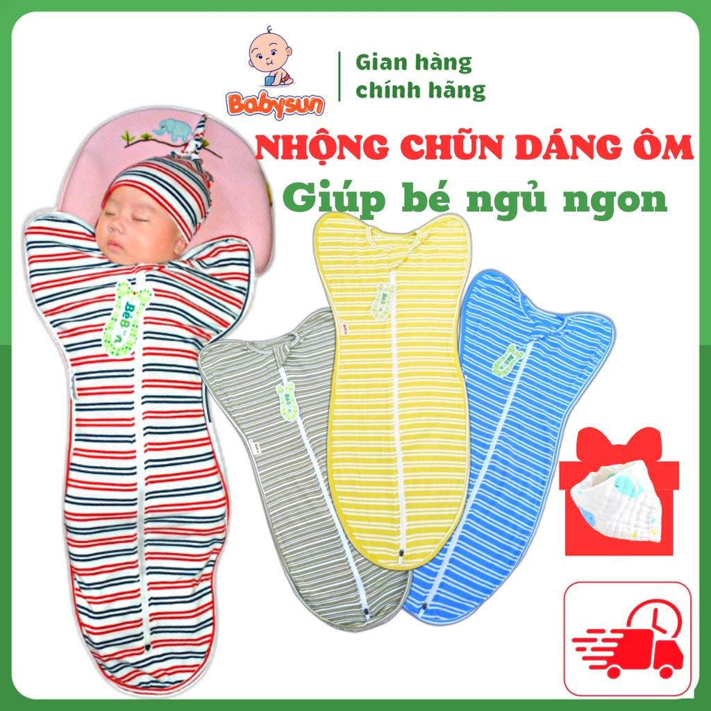 Nhộng chũn cho bé sơ sinh BabySun, quấn chũn ủ kén cho bé ngủ ngon, sâu giấc, giảm giật mình, thoáng khí SALE 4-4