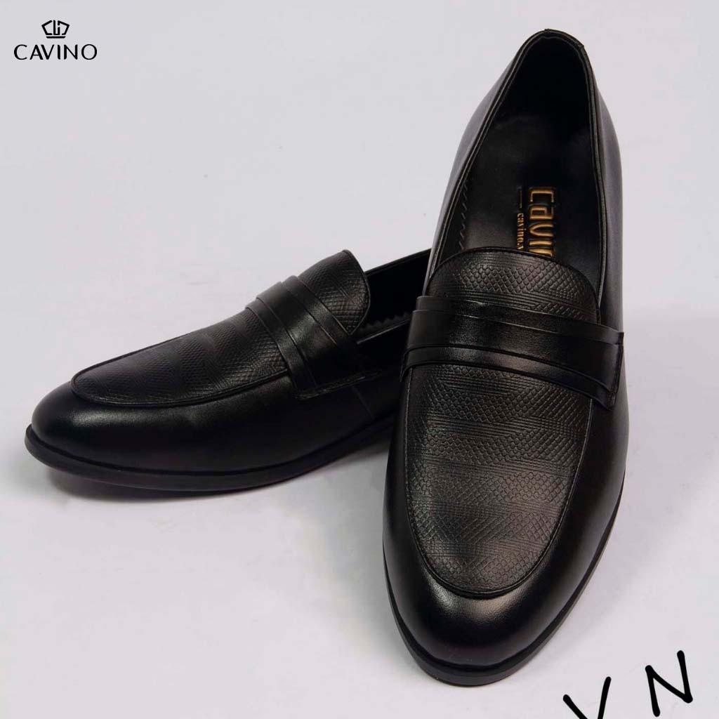 Giày da nam, giầy lười công sở GTN2002 CAVINO giầy da bò thật cao cấp