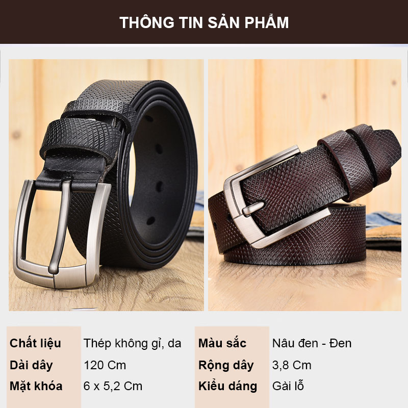 Dây nịt nam, dây thắt lưng nam da bò một lớp NIKITA-DL0102