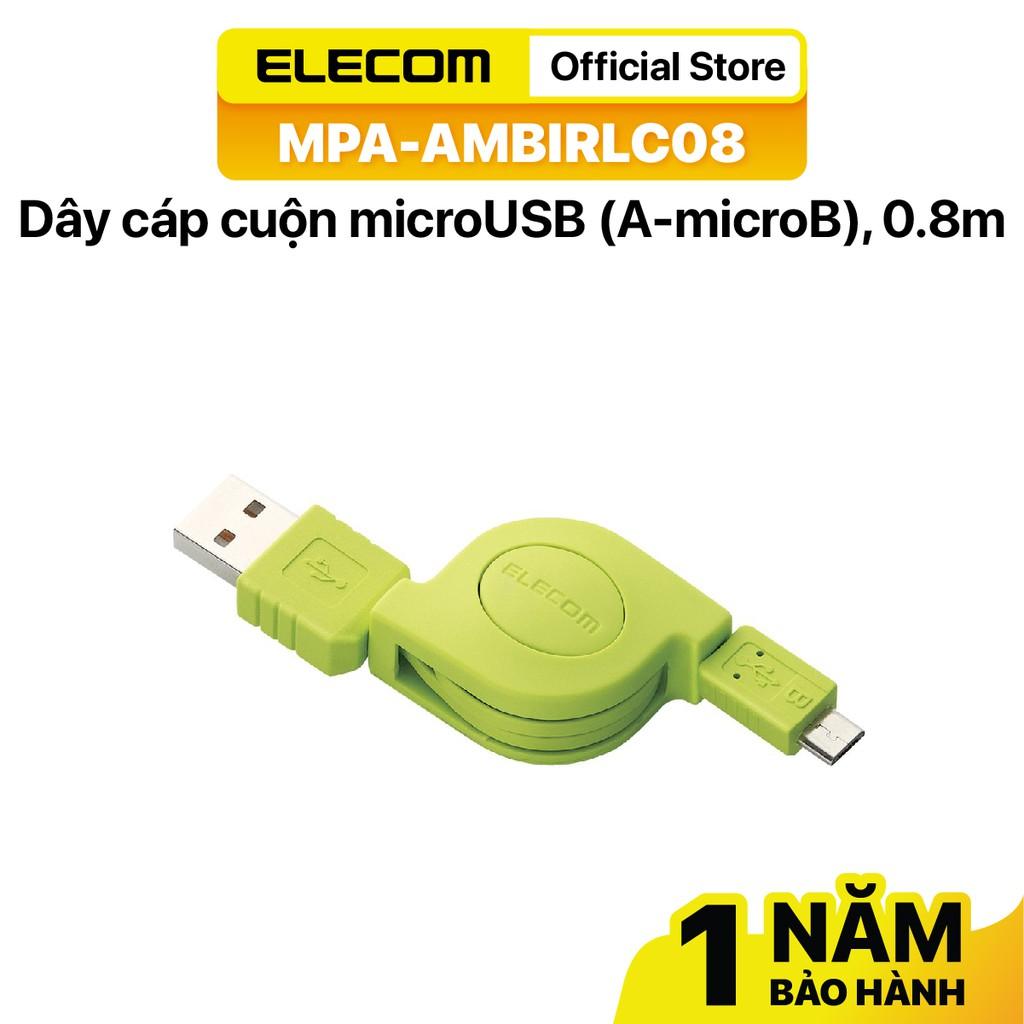 Dây cáp cuộn microUSB (A-microB) ELECOM MPA-AMBIRLC08 - Hàng chính hãng