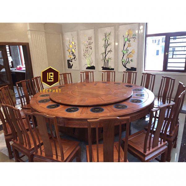 Bộ bàn tròn mâm xoay 16 chổ cao cấp -BA016
