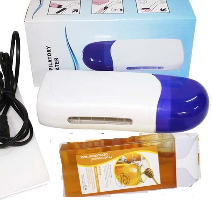 Combo Bộ Máy Wax Lông Depilatory, sáp, giấy kem hộp wax lạnh