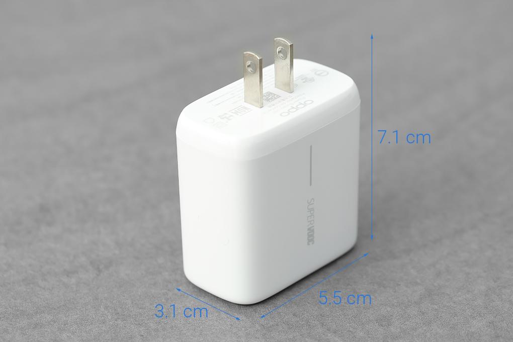 Adapter Sạc SuperVOOC 65W OPPO VCA7JAUH Trắng - Hàng chính hãng