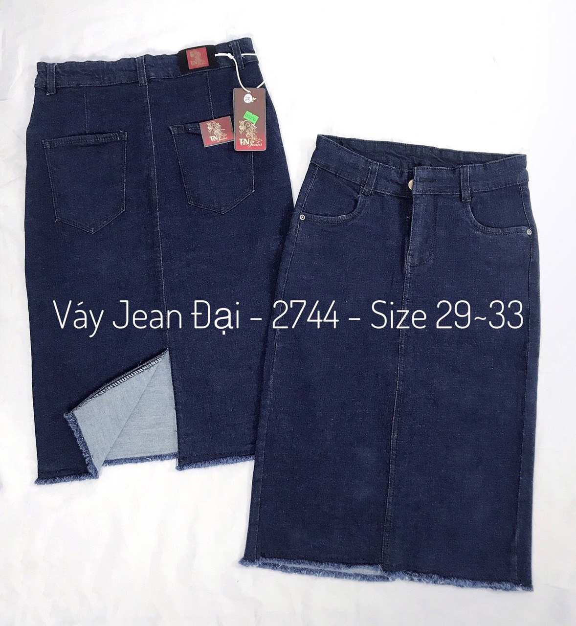 CHÂN VÁY JEAN DÀI BIG SIZE LƯNG CAO CO GIÃN MẠNH DÀI DƯỚI GỐI MÀU XANH ĐEN - DƯỚI GỐI - 31