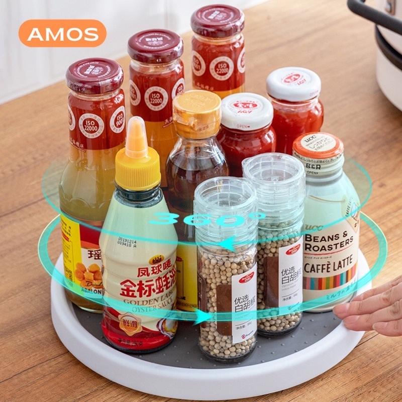 Kệ Đựng Gia Vị 1 -2 Tầng Xoay 360 Độ Tiện Dụng Cho Nhà Bếp