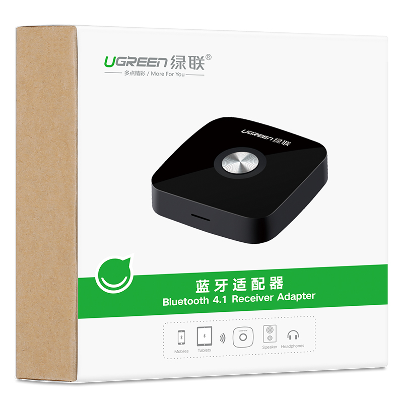 Bộ nhận âm thanh Bluetooth đầu ra 3,5mm (kết nối bluetooth 4.1 từ điện thoại, máy tính bảng sang loa, amply)  UGREEN 30444 - Hàng chính hãng